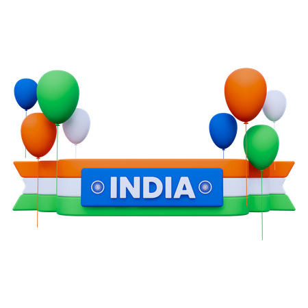 India Flag banner  3D Icon