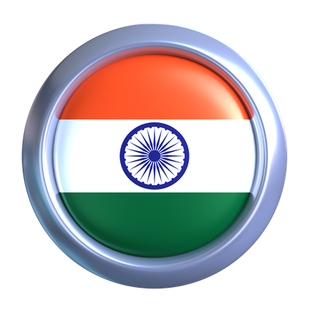 India Flag Emblem  3D Icon