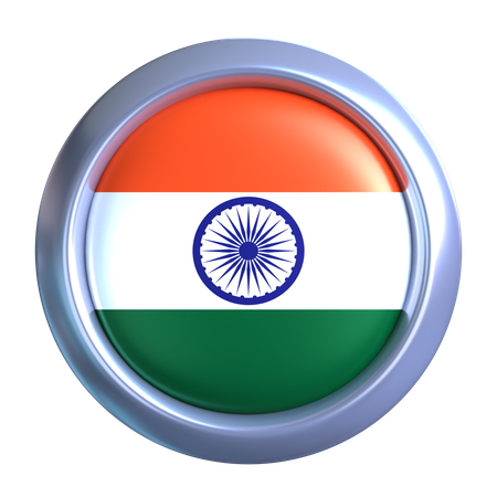 India Flag Emblem  3D Icon