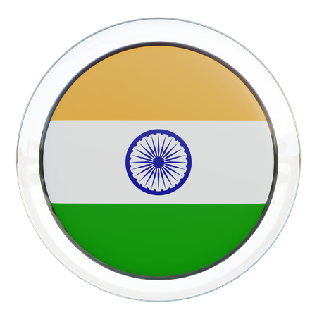 India Flag Glass  3D Icon