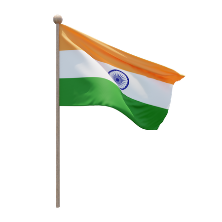 India Flag Pole 3D Illustration