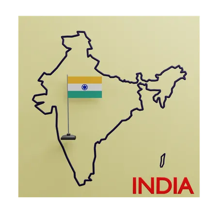 India Map  3D Icon