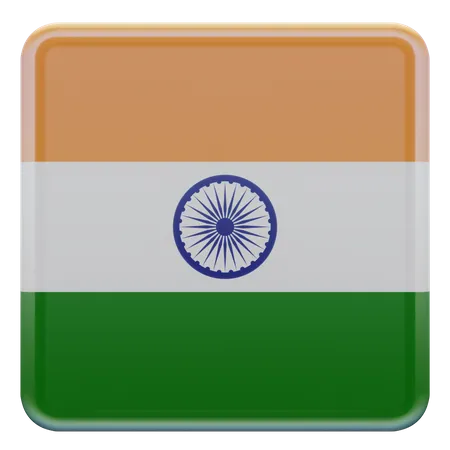 India Square Flag  3D Icon