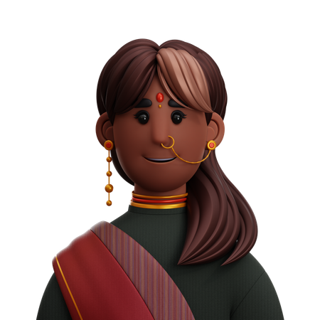 India Woman  3D Icon