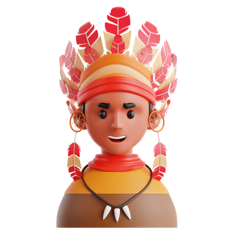 Indian Chief  3D Icon