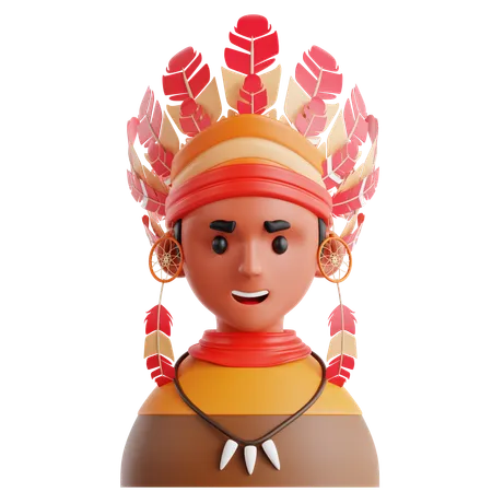 Indian Chief  3D Icon