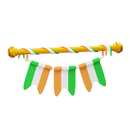 Indian Flag Decoration  3D Icon