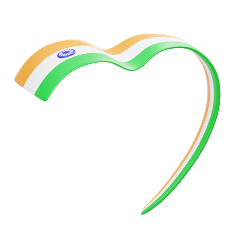 Indian Flag Ribbon 2  3D Icon