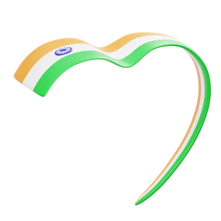 Indian Flag Ribbon 2  3D Icon