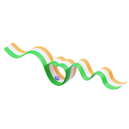 Indian Flag Ribbon 3  3D Icon