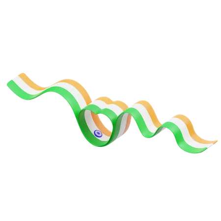 Indian Flag Ribbon 3  3D Icon