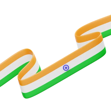 Indian Flag Ribbon  3D Icon