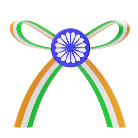 Indian Flag Ribbon 4  3D Icon