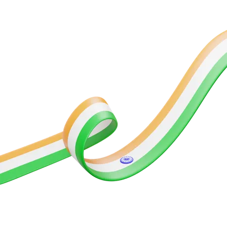 Indian Flag Ribbon 5  3D Icon