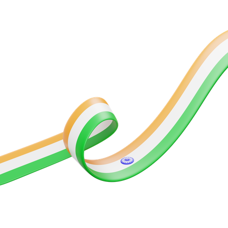 Indian Flag Ribbon 5  3D Icon