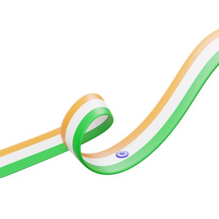 Indian Flag Ribbon 5  3D Icon