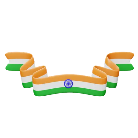 Indian Flag Ribbon 6  3D Icon