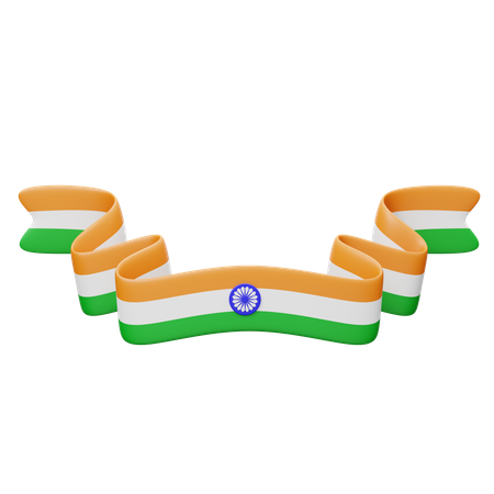 Indian Flag Ribbon 6  3D Icon