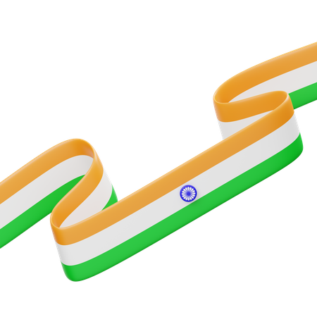 Indian Flag Ribbon  3D Icon