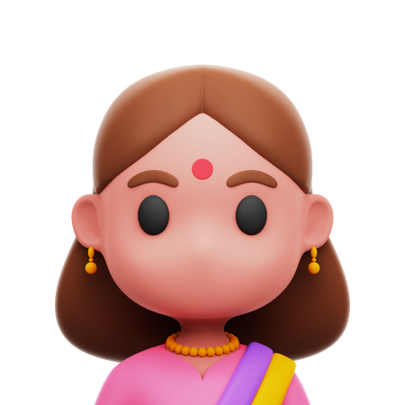 Indian Girl  3D Icon