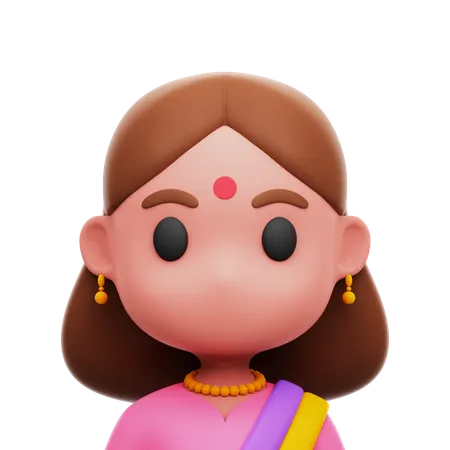 Indian Girl  3D Icon