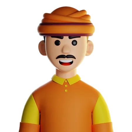 Indian Man  3D Icon