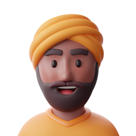 Indian Man  3D Icon