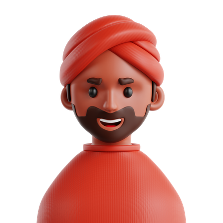 Indian Man  3D Icon