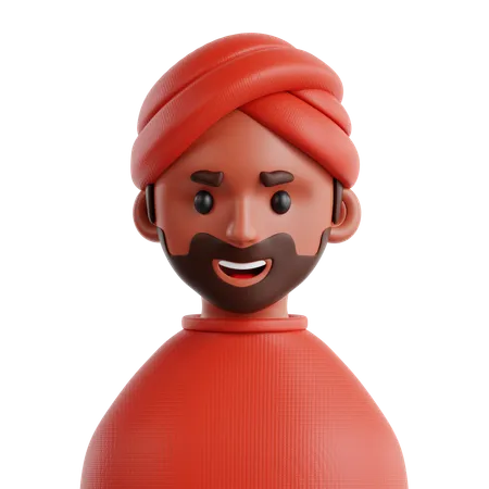 Indian Man  3D Icon