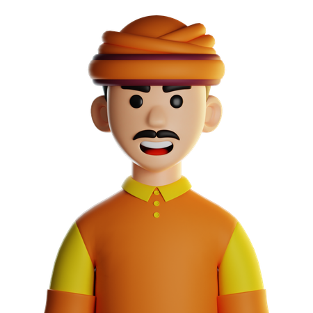 Indian Man  3D Icon