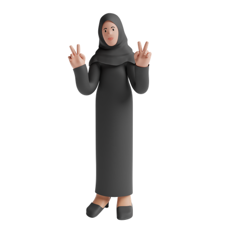 Indian Muslim woman  3D Illustration