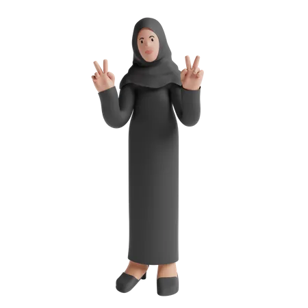 Indian Muslim woman 3D Illustration