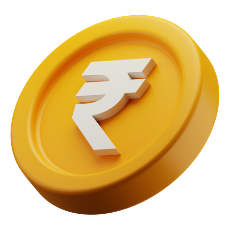 Indian Rupee Gold Coin  3D Icon