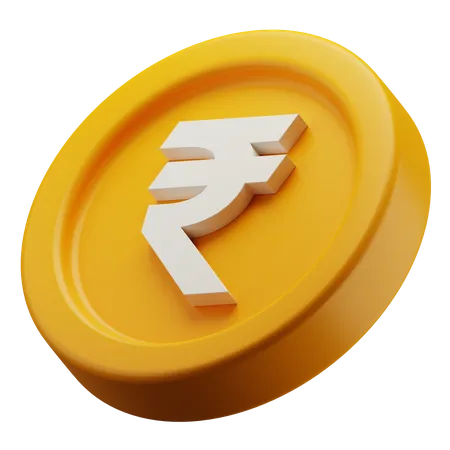 Indian Rupee Gold Coin  3D Icon