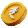 3d indian rupee gold coin logo