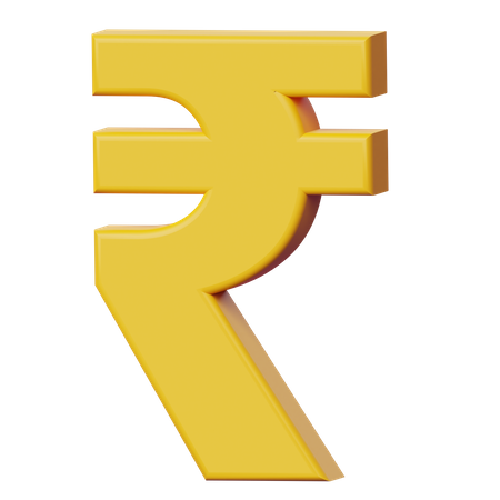 Indian Rupee Sign 3D Icon