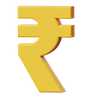 indian rupee sign 3d logo