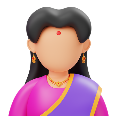 Indian Woman  3D Icon
