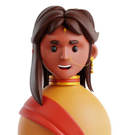 インド人女性  3D Icon