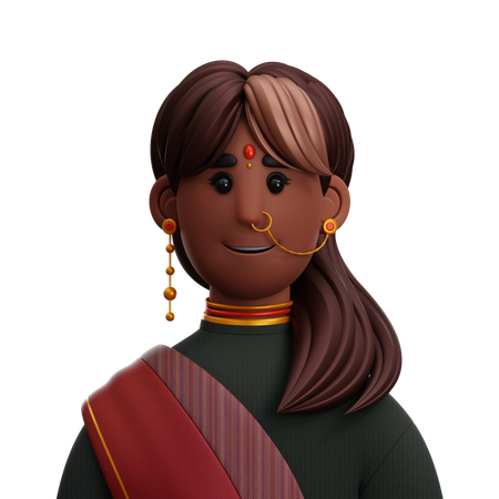 INDIAN WOMAN  3D Icon