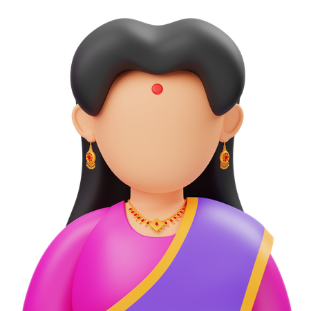 Indian Woman  3D Icon