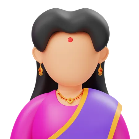 Indian Woman  3D Icon