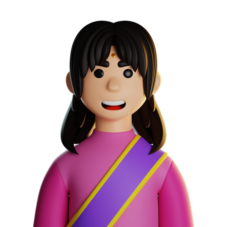 Indian Woman  3D Icon