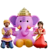 Indian Woman And Man With Ganesha