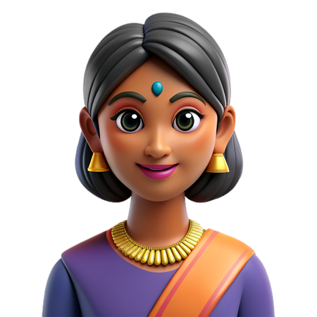 Indian Woman Avatar  3D Icon