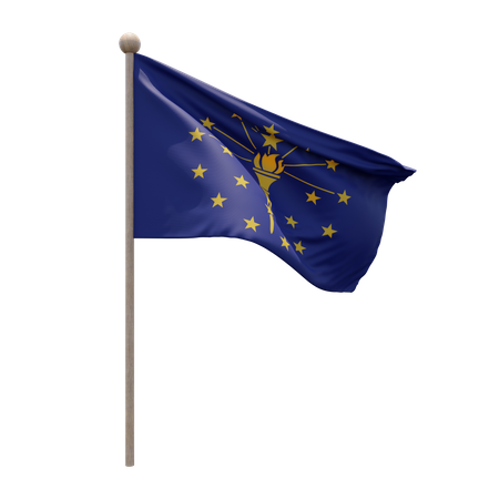 Mât de drapeau de l'Indiana  3D Flag