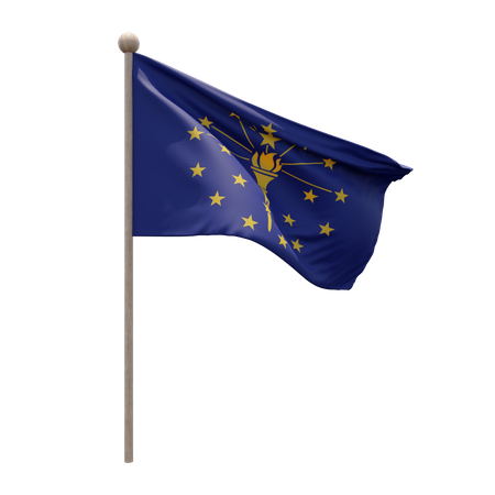 Indiana Flagpole  3D Flag