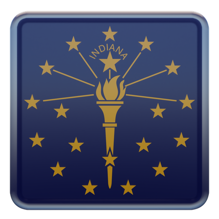 Indiana Square Flag 3D Icon