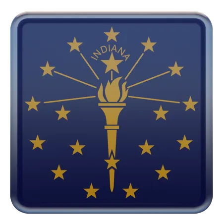 Indiana Square Flag 3D Icon