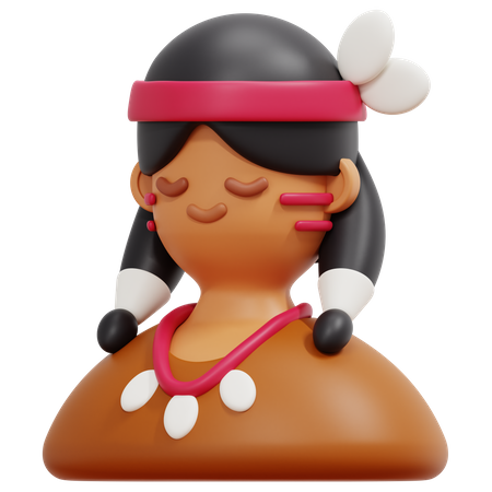 Indianisches Mädchen  3D Icon